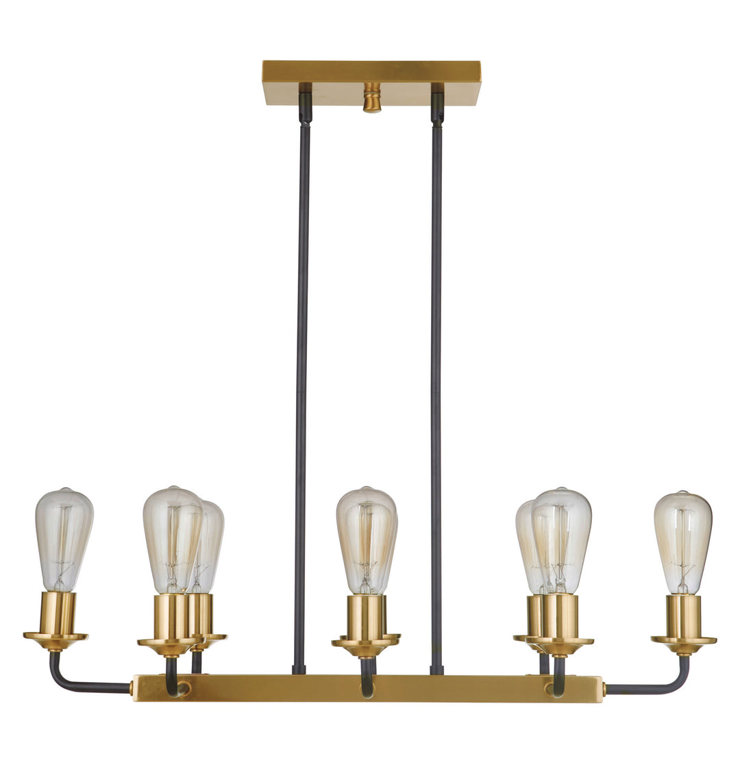 Craftmade Canada - 50378-FBSB - Eight Light Island Pendant - Randolph - Flat Black/Satin Brass