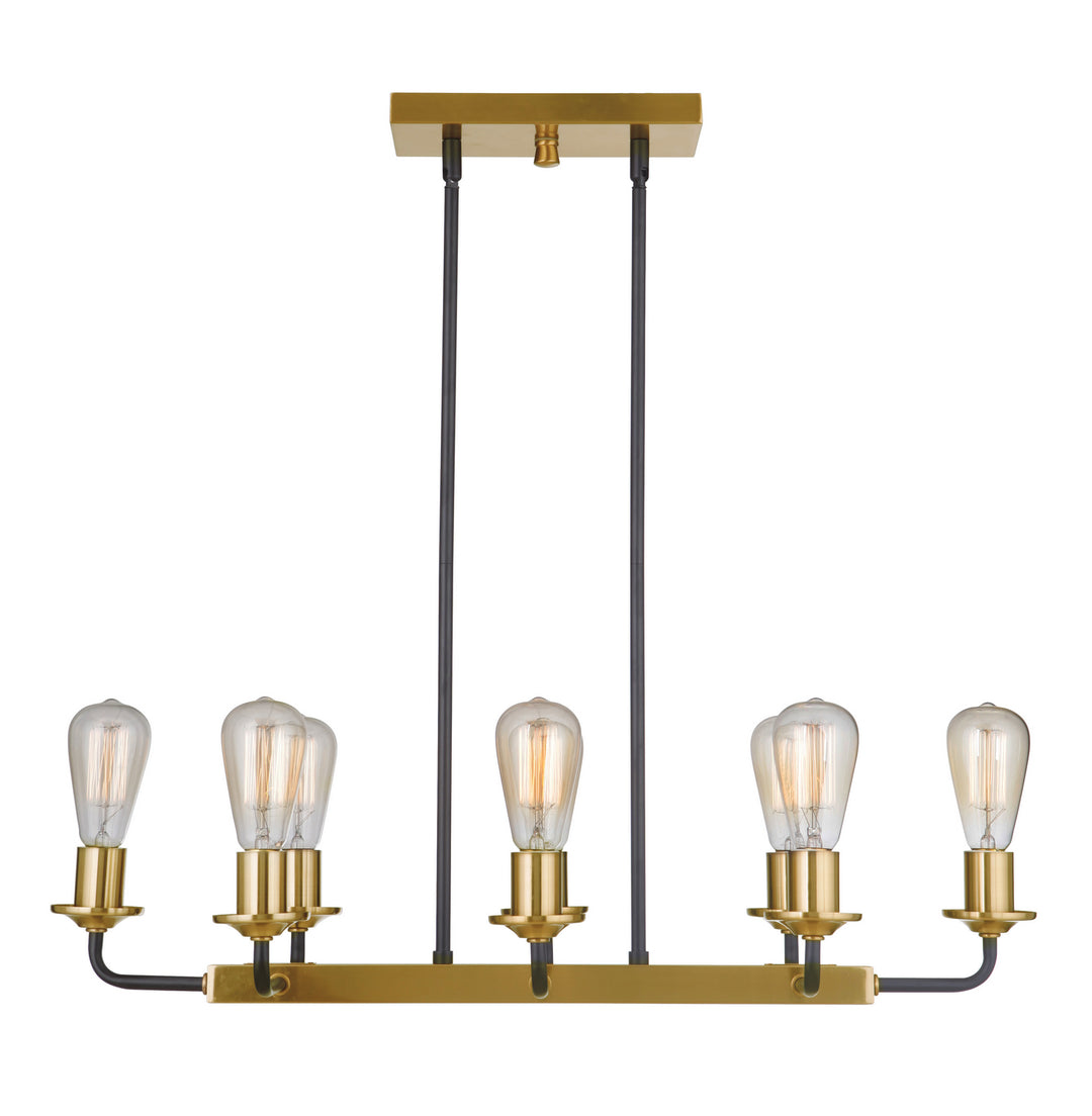 Craftmade Canada - 50378-FBSB - Eight Light Island Pendant - Randolph - Flat Black/Satin Brass