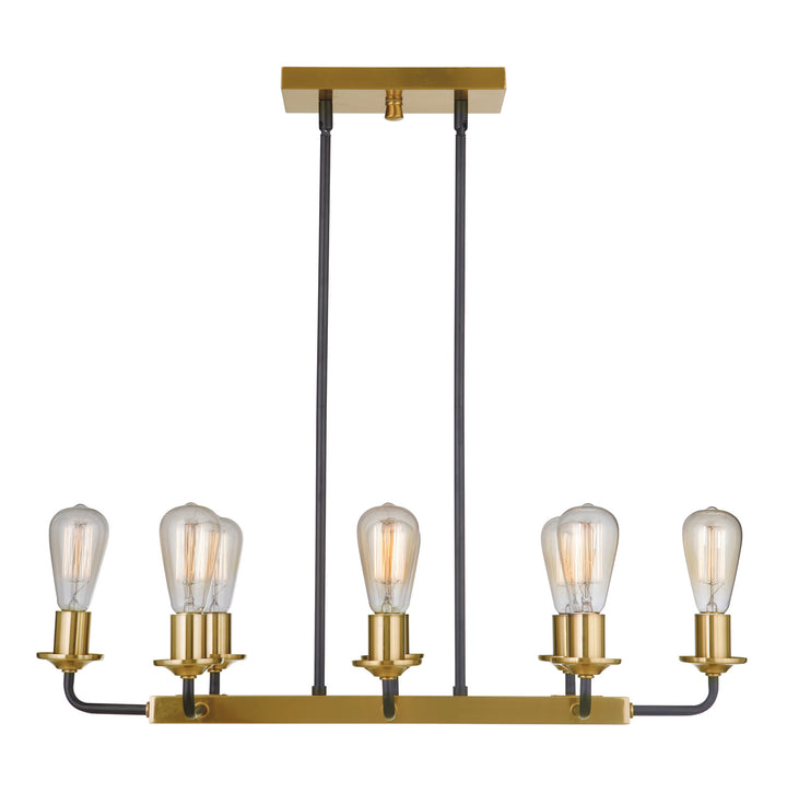 Craftmade Canada - 50378-FBSB - Eight Light Island Pendant - Randolph - Flat Black/Satin Brass