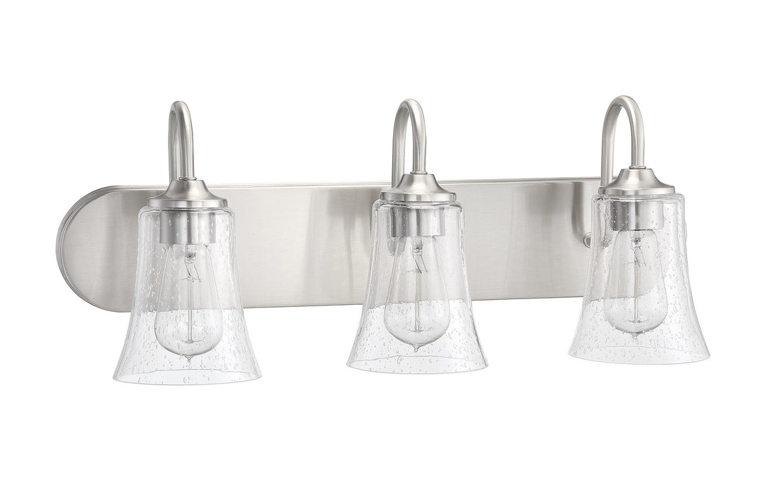 Gwyneth Three Light Vanity in Brushed Polished Nickel - available from The Lighting Shoppe, trusted by Canadian homeowners