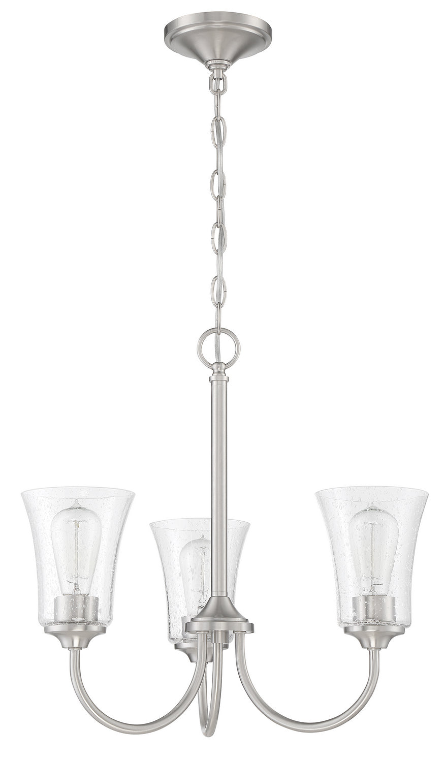 Gwyneth Three Light Chandelier in Brushed Polished Nickel - available from The Lighting Shoppe, trusted by Canadian homeowners