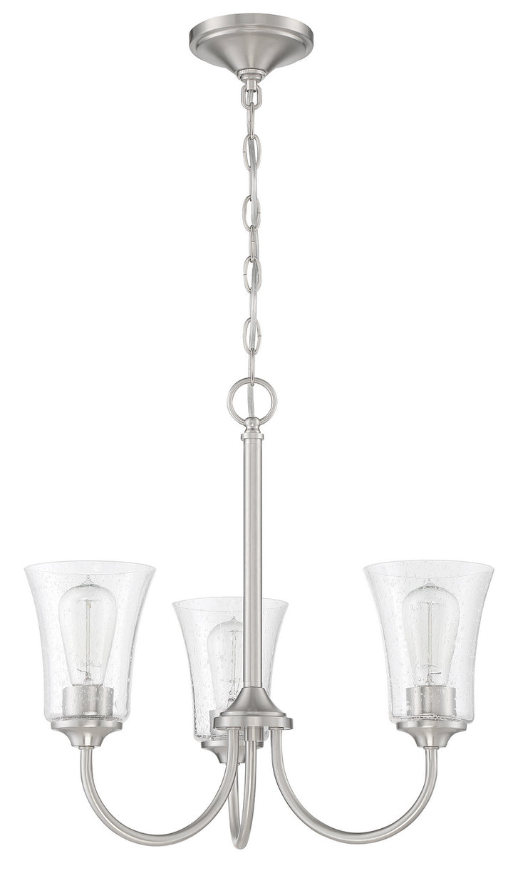 Gwyneth Three Light Chandelier in Brushed Polished Nickel - available from The Lighting Shoppe, trusted by Canadian homeowners