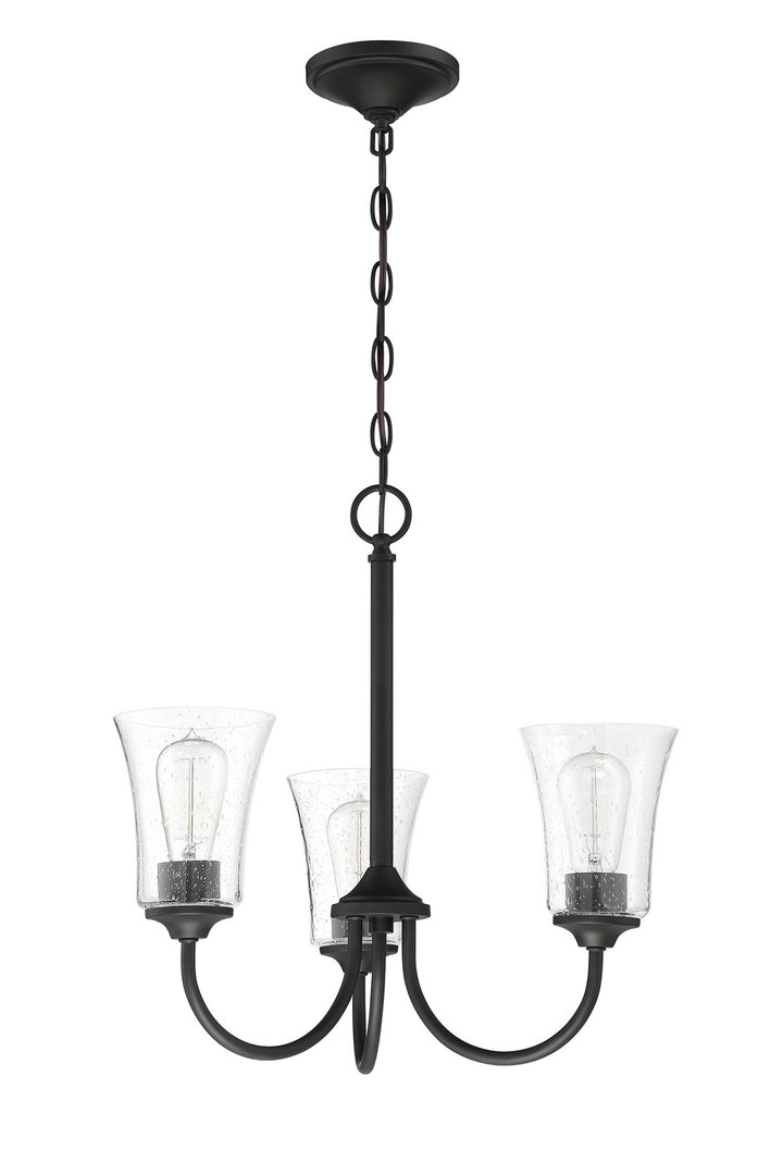 Gwyneth Three Light Chandelier in Flat Black - available from The Lighting Shoppe, trusted by Canadian homeowners