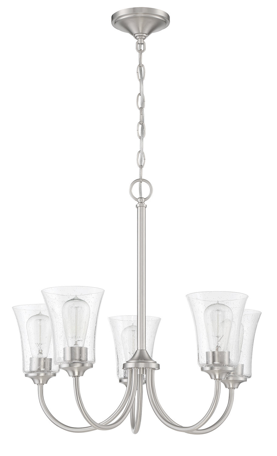Gwyneth Five Light Chandelier in Brushed Polished Nickel - available from The Lighting Shoppe, trusted by Canadian homeowners