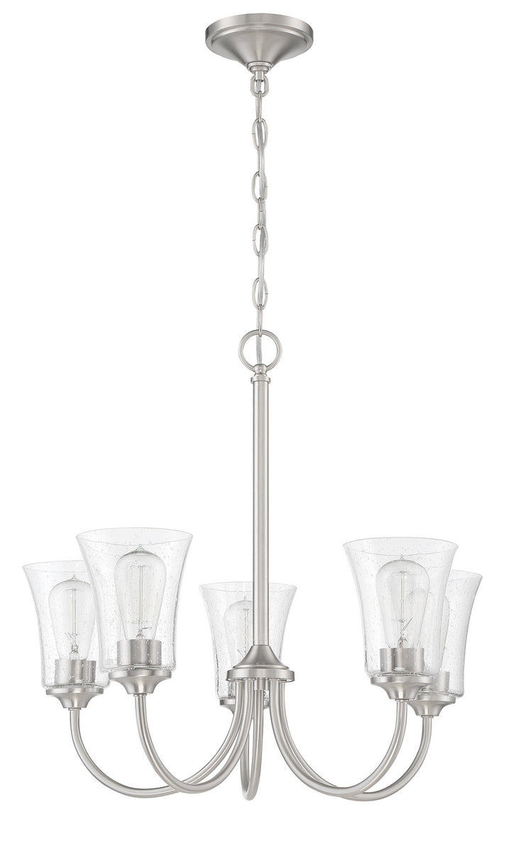 Gwyneth Five Light Chandelier in Brushed Polished Nickel - available from The Lighting Shoppe, trusted by Canadian homeowners
