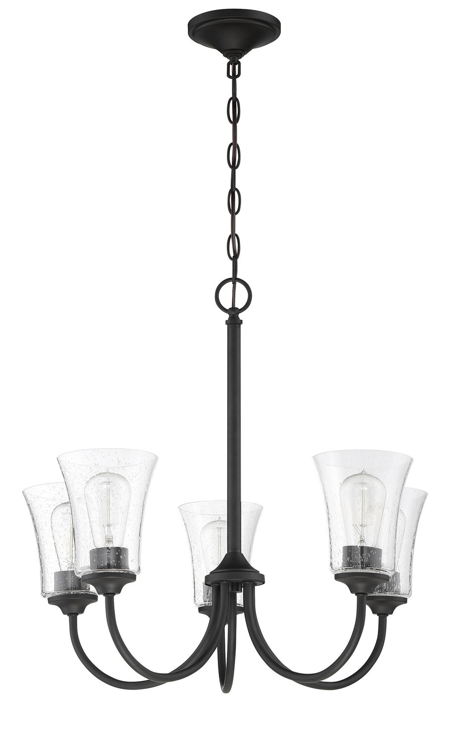Gwyneth Five Light Chandelier in Flat Black - available from The Lighting Shoppe, trusted by Canadian homeowners