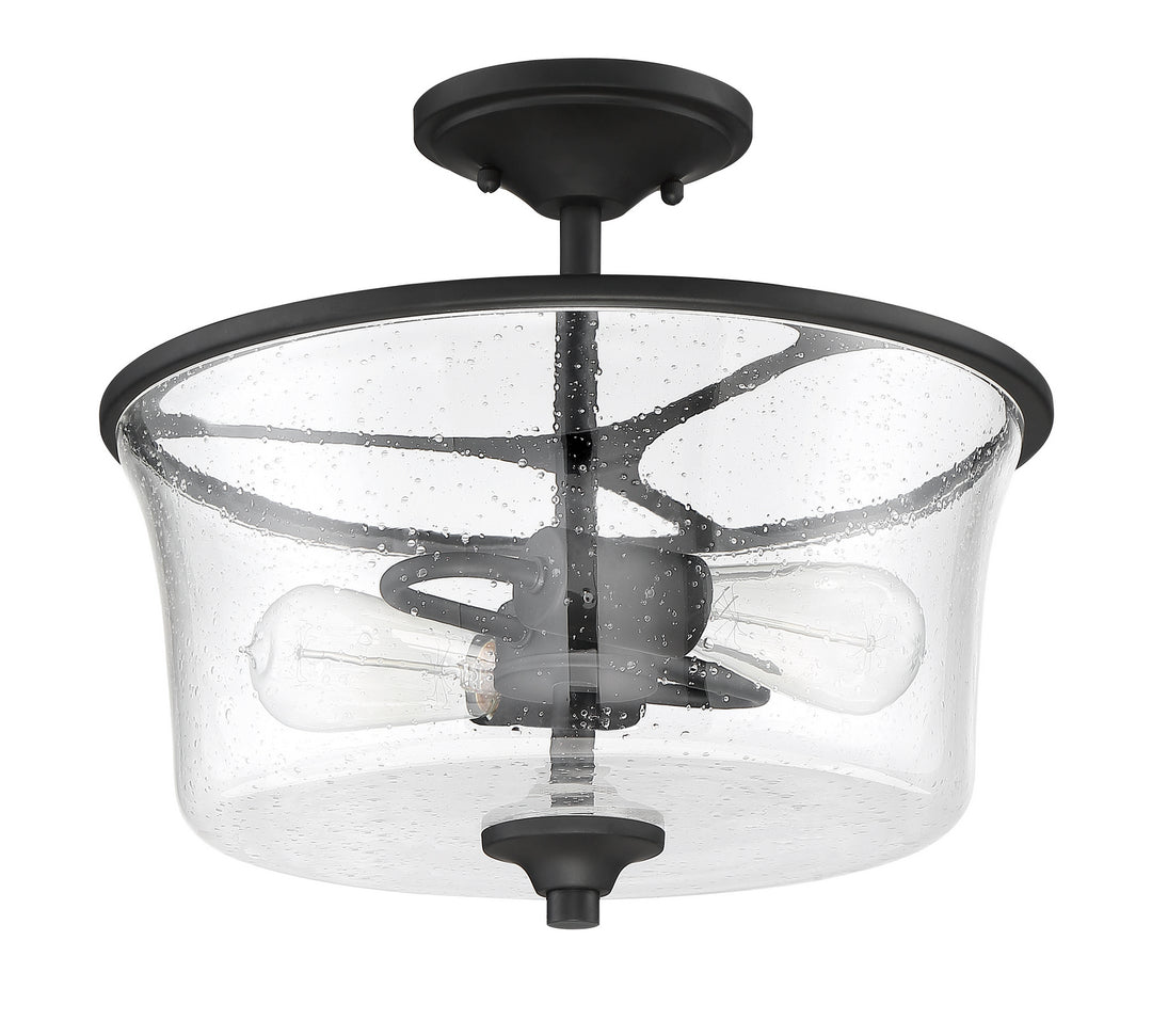 Gwyneth Two Light Convertible Semi Flush in Flat Black - available from The Lighting Shoppe, trusted by Canadian homeowners