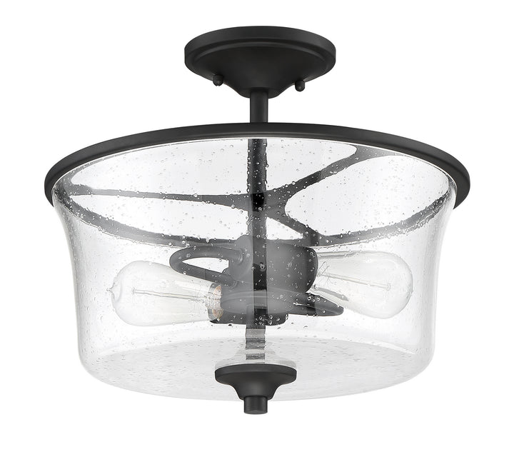 Gwyneth Two Light Convertible Semi Flush in Flat Black - available from The Lighting Shoppe, trusted by Canadian homeowners