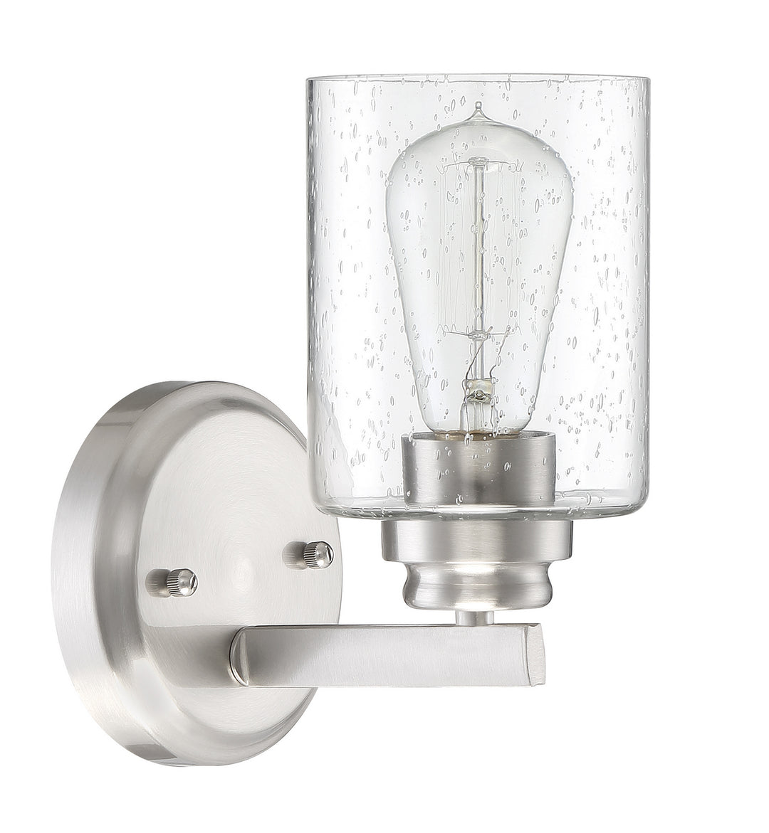 Bolden One Light Wall Sconce in Brushed Polished Nickel - available from The Lighting Shoppe, trusted by Canadian homeowners