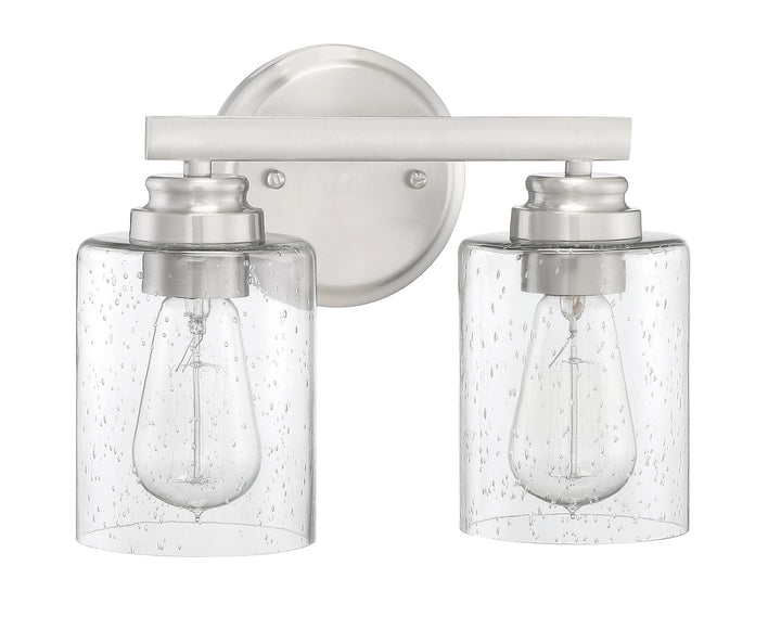 Bolden Two Light Vanity in Brushed Polished Nickel - available from The Lighting Shoppe, trusted by Canadian homeowners