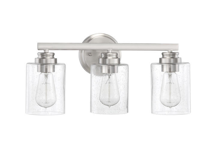 Bolden Three Light Vanity in Brushed Polished Nickel - available from The Lighting Shoppe, trusted by Canadian homeowners