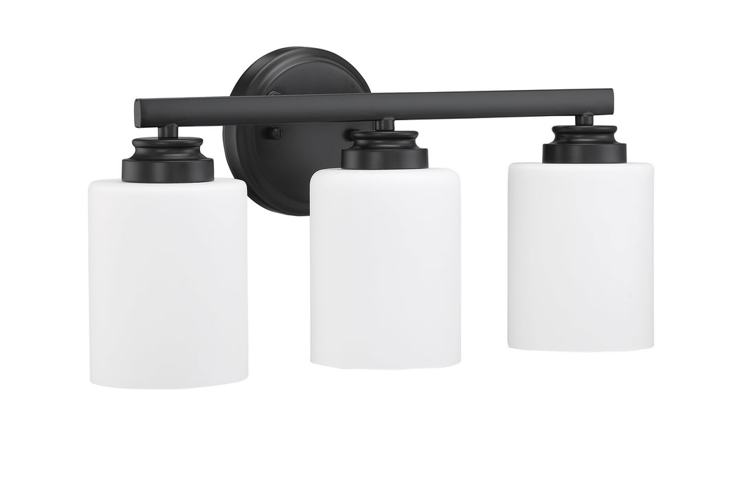Bolden Three Light Vanity in Flat Black - available from The Lighting Shoppe, trusted by Canadian homeowners