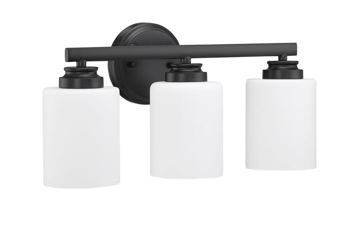Bolden Three Light Vanity in Flat Black - available from The Lighting Shoppe, trusted by Canadian homeowners