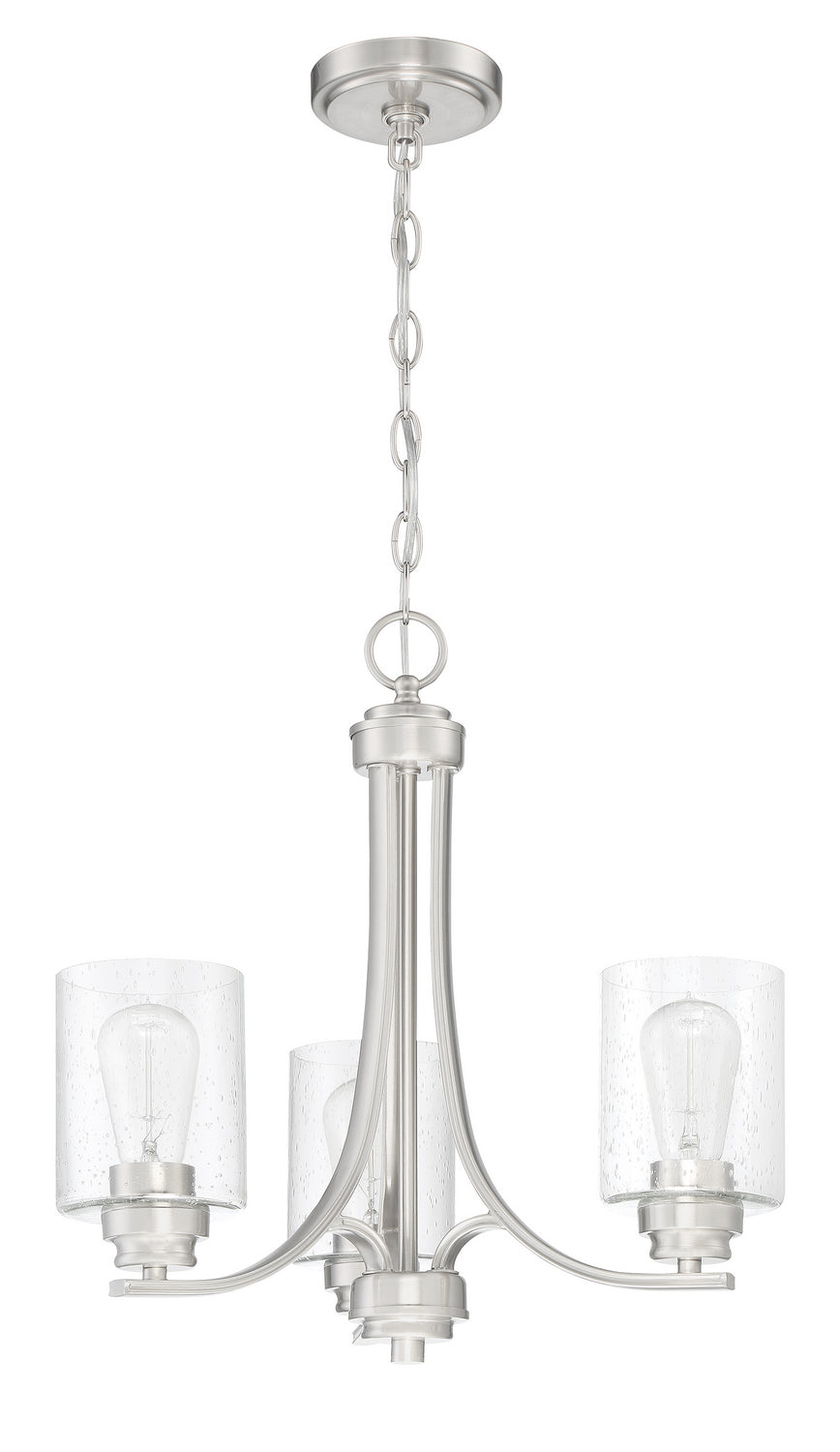 Bolden Three Light Chandelier in Brushed Polished Nickel - available from The Lighting Shoppe, trusted by Canadian homeowners