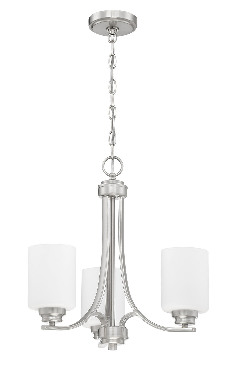 Bolden Three Light Chandelier in Brushed Polished Nickel - available from The Lighting Shoppe, trusted by Canadian homeowners