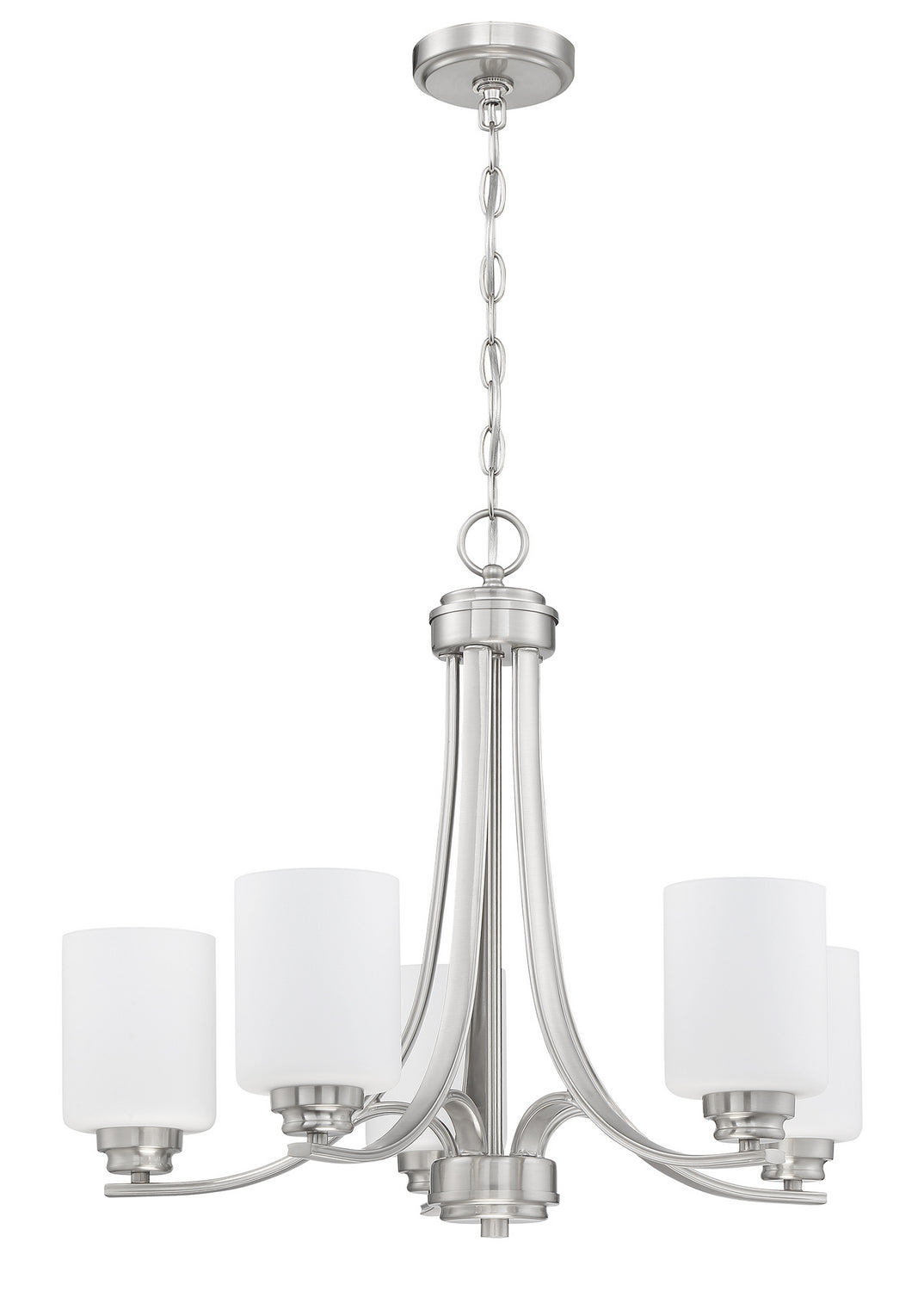 Bolden Five Light Chandelier in Brushed Polished Nickel - available from The Lighting Shoppe, trusted by Canadian homeowners