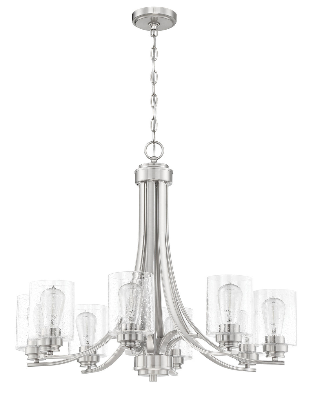 Bolden Eight Light Chandelier in Brushed Polished Nickel - available from The Lighting Shoppe, trusted by Canadian homeowners