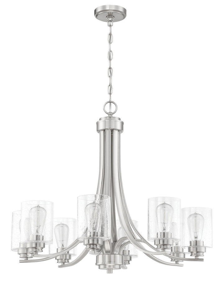 Bolden Eight Light Chandelier in Brushed Polished Nickel - available from The Lighting Shoppe, trusted by Canadian homeowners