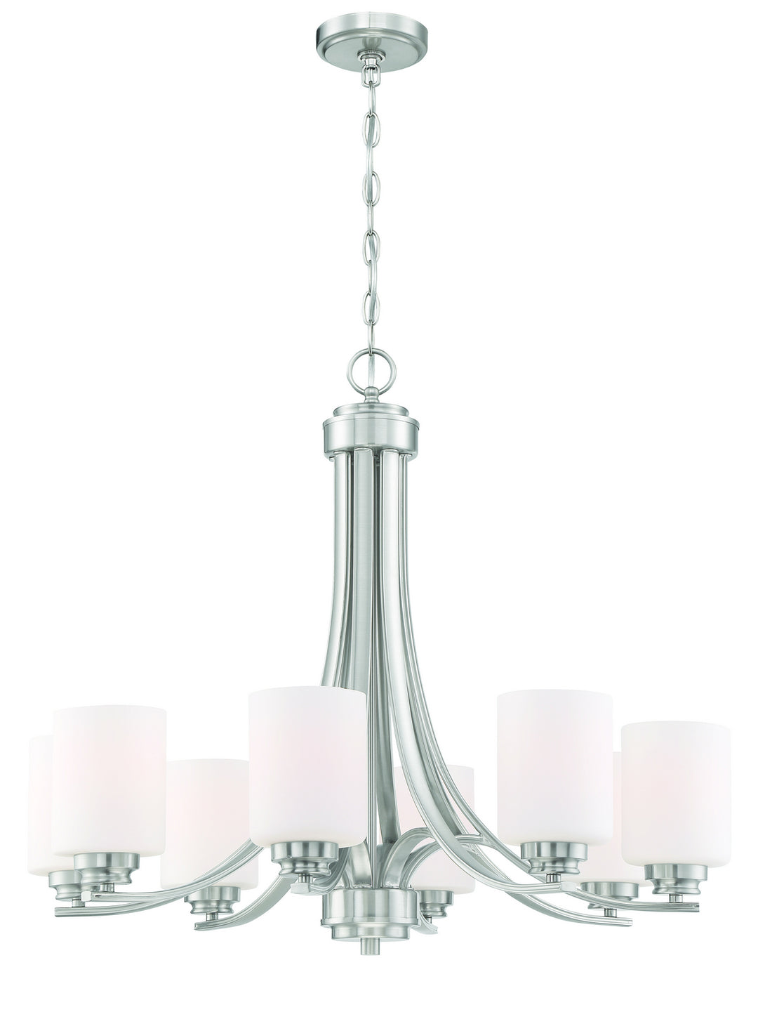 Craftmade Canada - 50528-BNK-WG - Eight Light Chandelier - Bolden - Brushed Polished Nickel