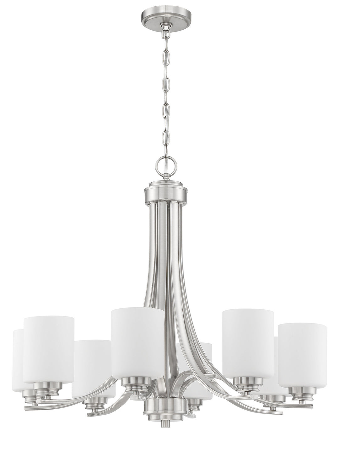 Bolden Eight Light Chandelier in Brushed Polished Nickel - available from The Lighting Shoppe, trusted by Canadian homeowners