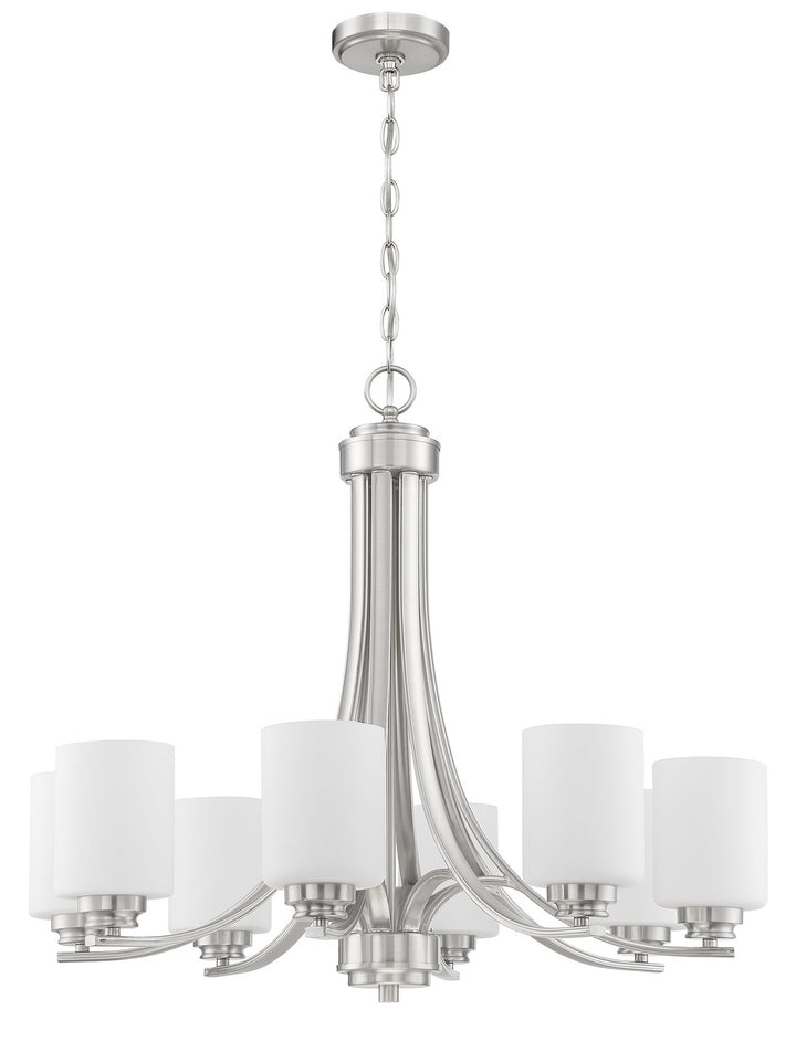 Bolden Eight Light Chandelier in Brushed Polished Nickel - available from The Lighting Shoppe, trusted by Canadian homeowners
