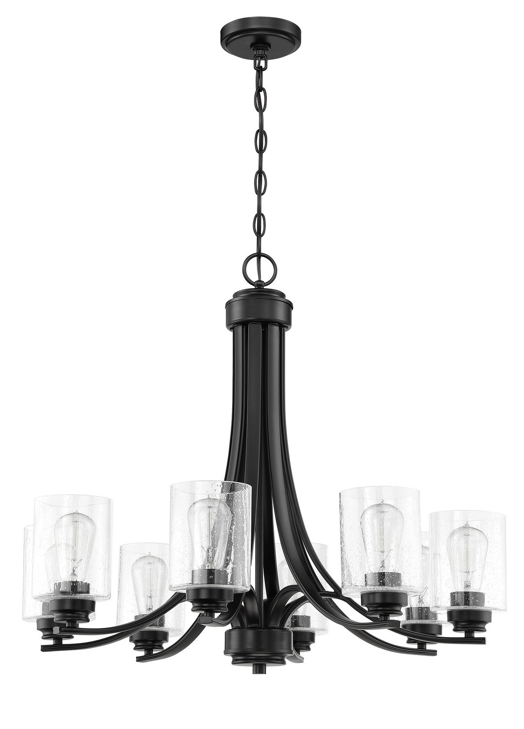 Bolden Eight Light Chandelier in Flat Black - available from The Lighting Shoppe, trusted by Canadian homeowners