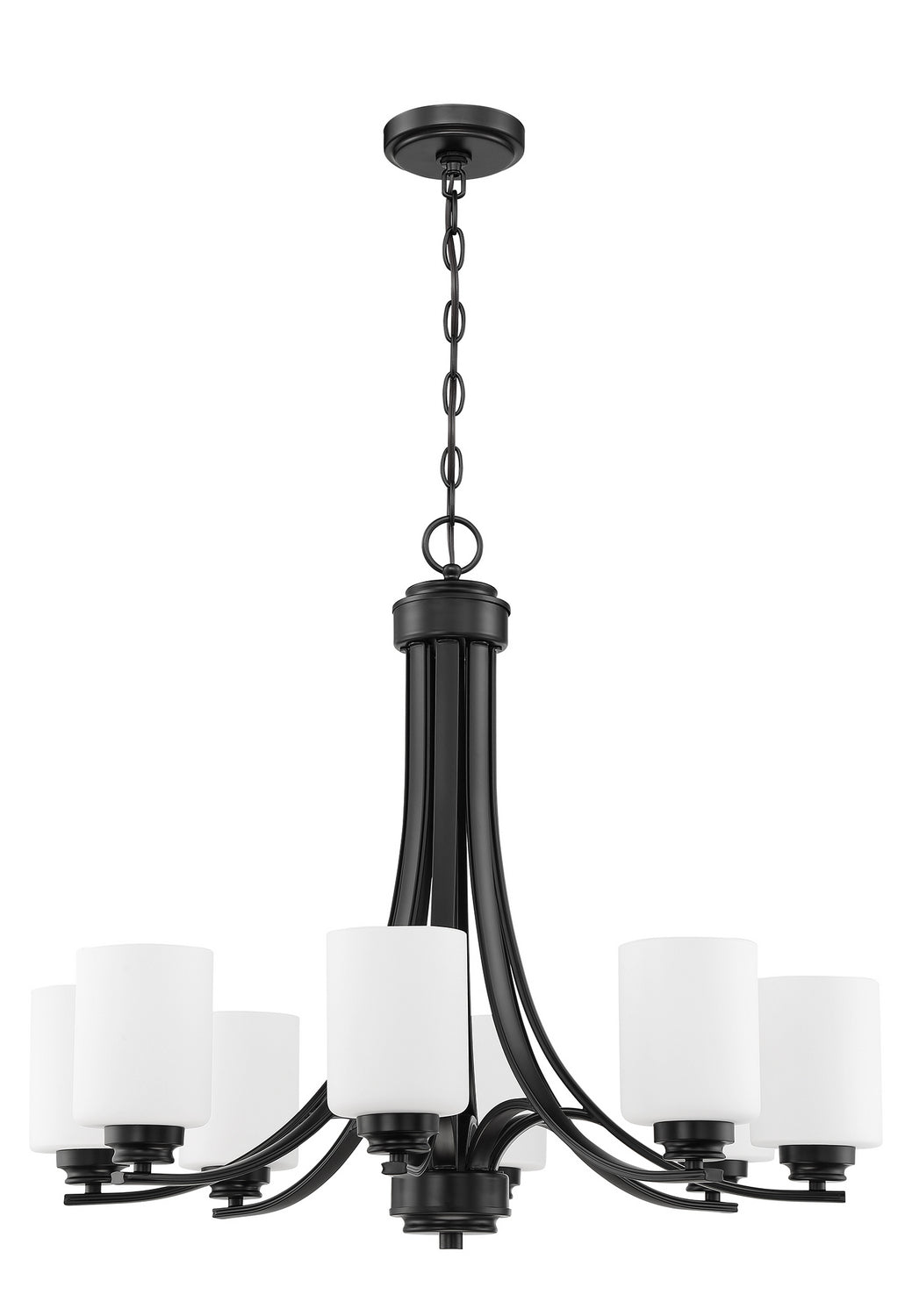 Bolden Eight Light Chandelier in Flat Black - available from The Lighting Shoppe, trusted by Canadian homeowners