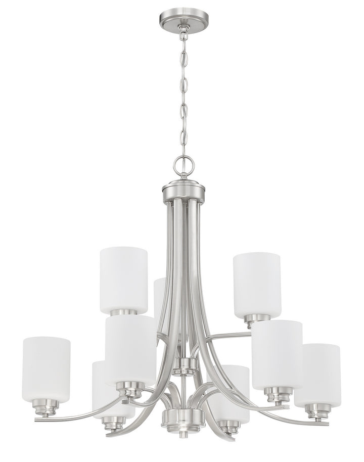 Bolden Nine Light Chandelier in Brushed Polished Nickel - available from The Lighting Shoppe, trusted by Canadian homeowners