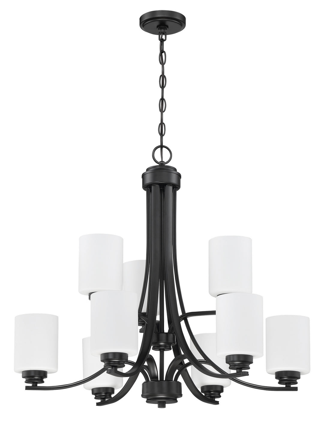 Bolden Nine Light Chandelier in Flat Black - available from The Lighting Shoppe, trusted by Canadian homeowners
