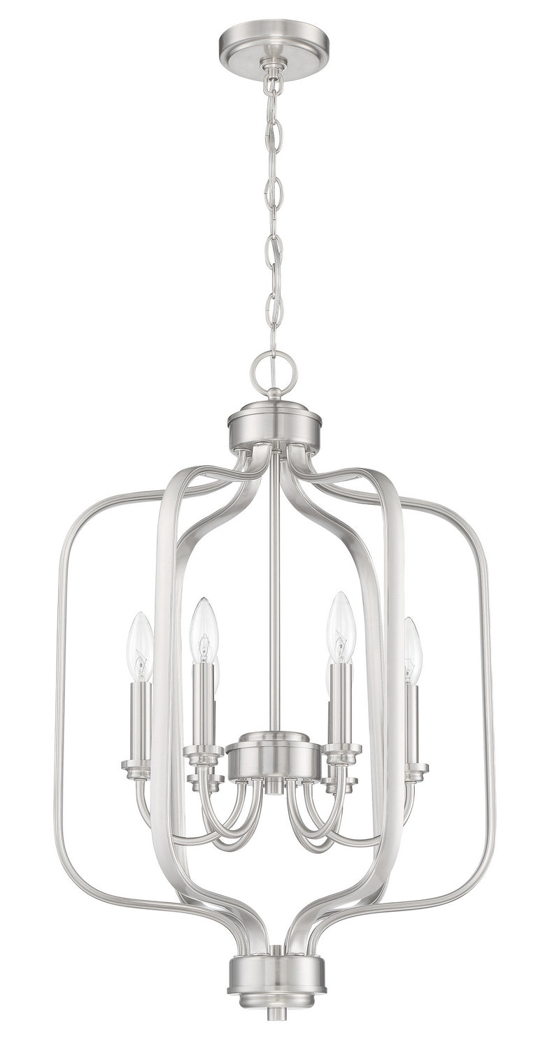 Bolden Six Light Foyer Pendant in Brushed Polished Nickel - available from The Lighting Shoppe, trusted by Canadian homeowners