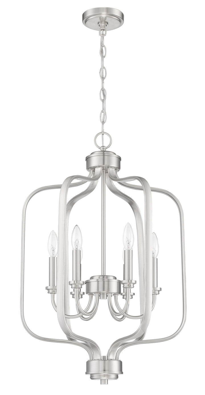 Bolden Six Light Foyer Pendant in Brushed Polished Nickel - available from The Lighting Shoppe, trusted by Canadian homeowners