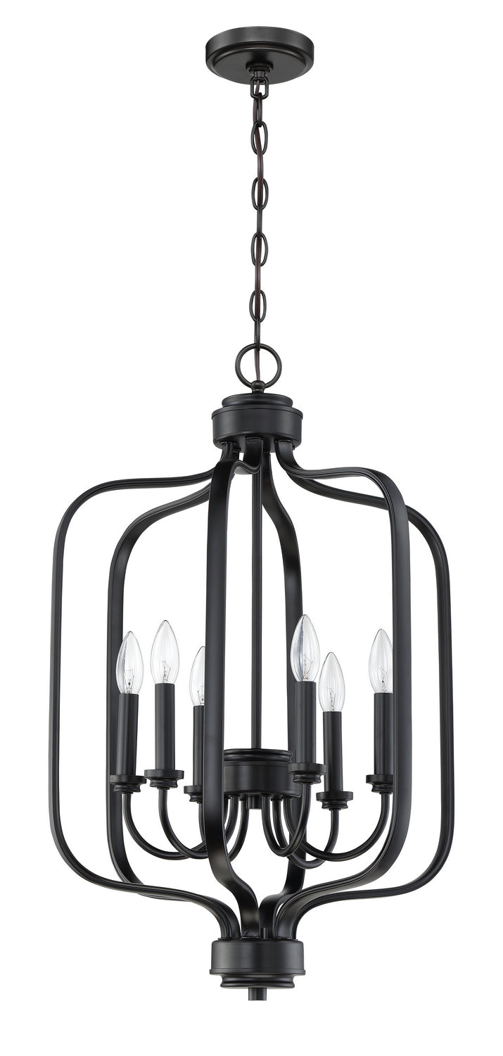 Bolden Six Light Foyer Pendant in Flat Black - available from The Lighting Shoppe, trusted by Canadian homeowners