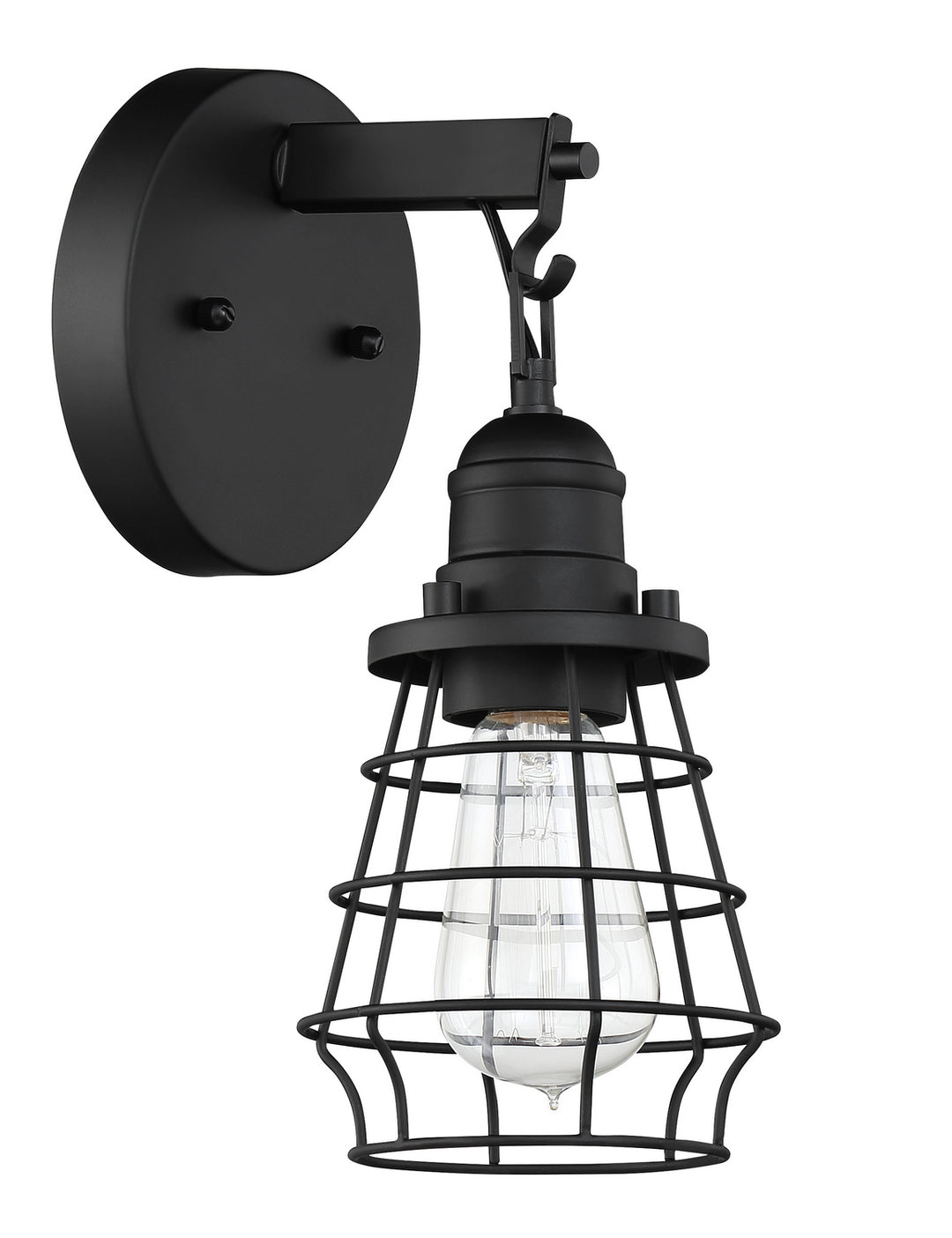 Thatcher One Light Wall Sconce in Flat Black - available from The Lighting Shoppe, trusted by Canadian homeowners