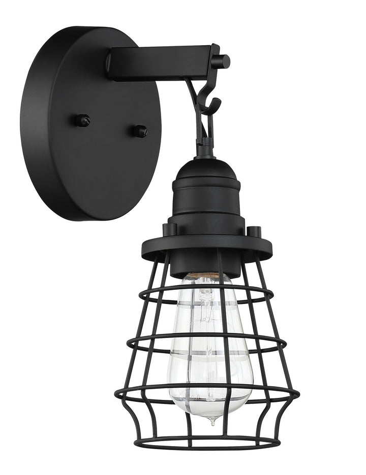 Thatcher One Light Wall Sconce in Flat Black - available from The Lighting Shoppe, trusted by Canadian homeowners
