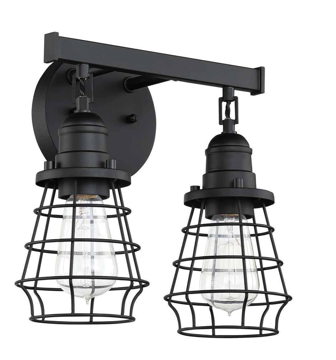 Thatcher Two Light Vanity in Flat Black - available from The Lighting Shoppe, trusted by Canadian homeowners