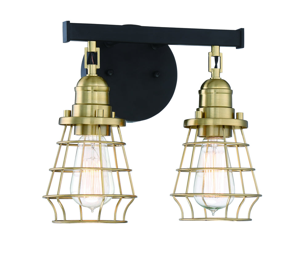 Craftmade Canada - 50602-FBSB - Two Light Vanity - Thatcher - Flat Black/Satin Brass