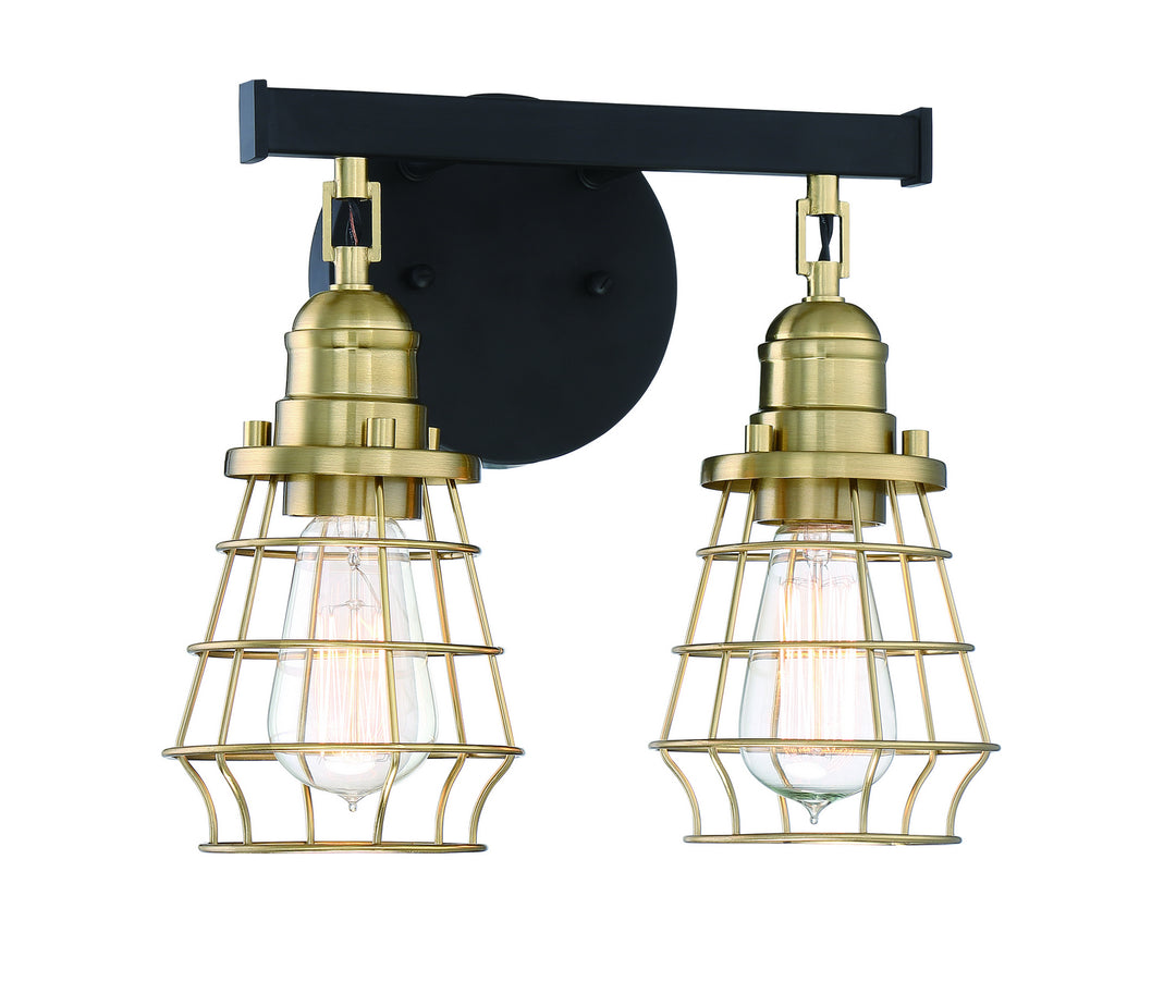 Craftmade Canada - 50602-FBSB - Two Light Vanity - Thatcher - Flat Black/Satin Brass