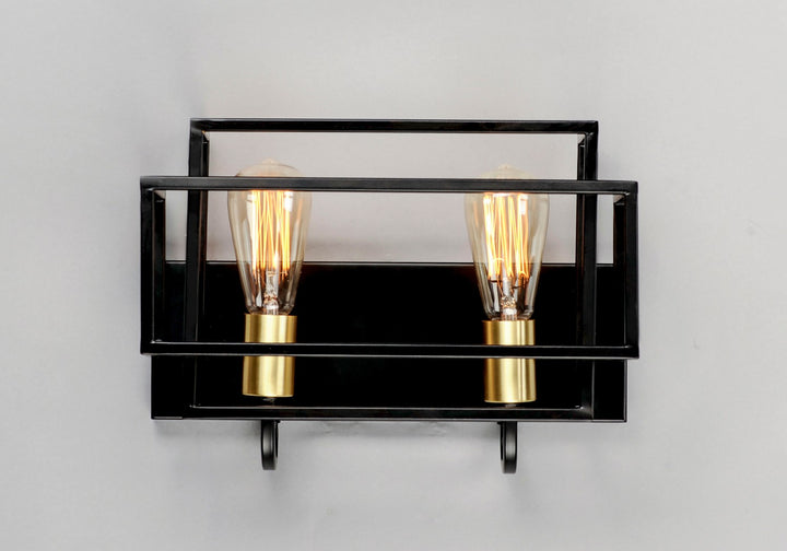 Maxim - 10242BKSBR - Two Light Bath Vanity - Liner - Black / Satin Brass