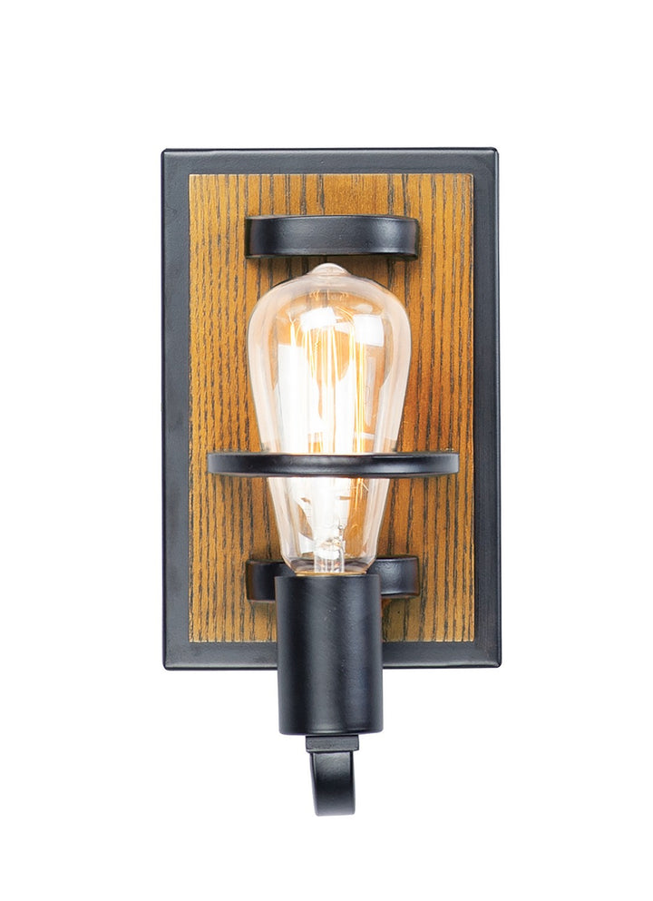 Maxim - 10301BKASB - One Light Wall Sconce - Black Forest - Black / Ashbury