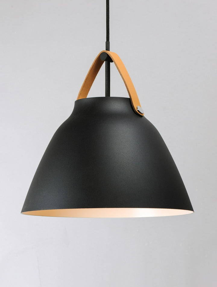 Maxim - 11358TNBK - One Light Pendant - Nordic - Tan Leather / Black