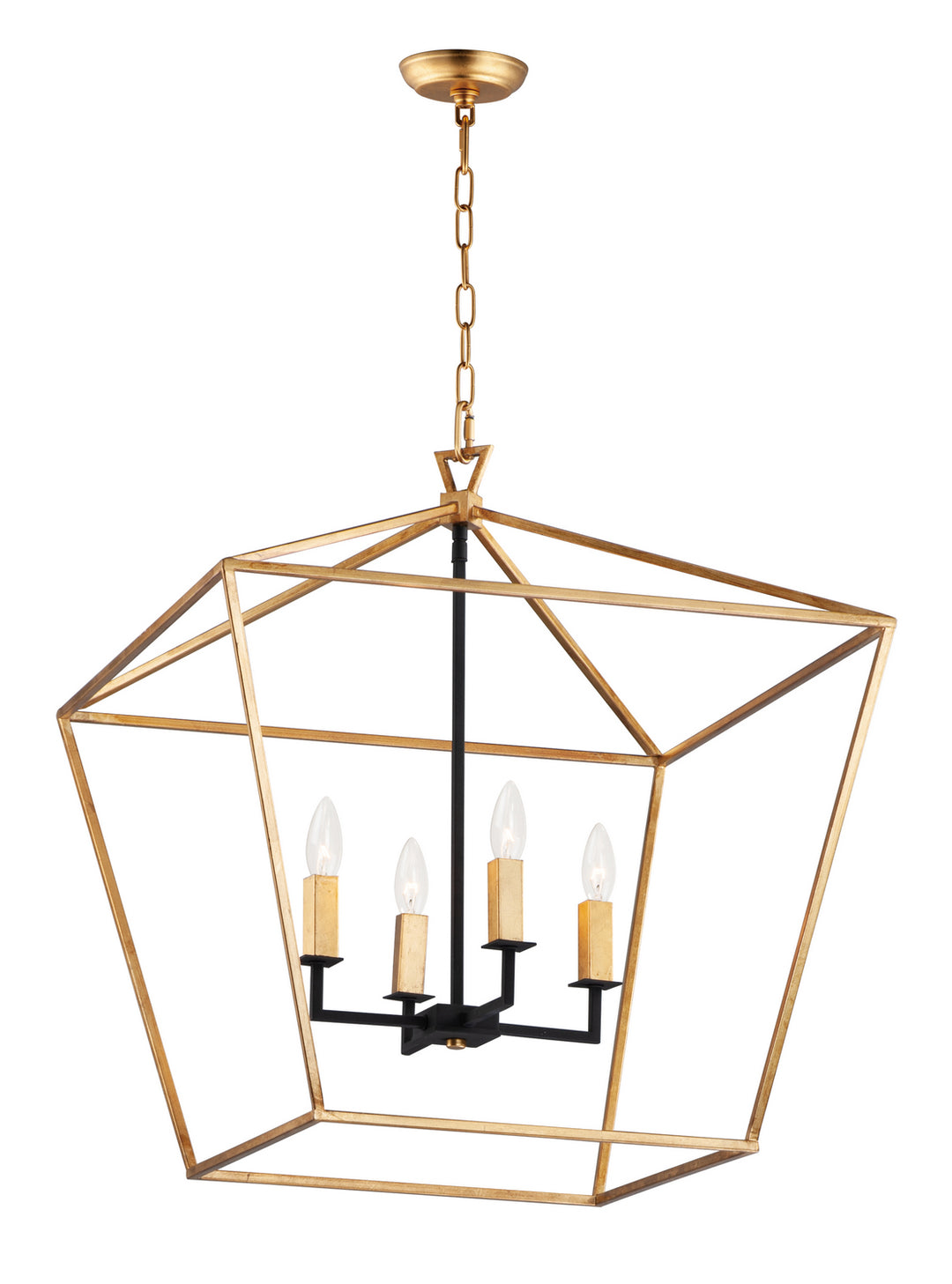 Abode Four Light Chandelier in Gold Leaf / Textured Black - available from The Lighting Shoppe, trusted by Canadian homeowners
