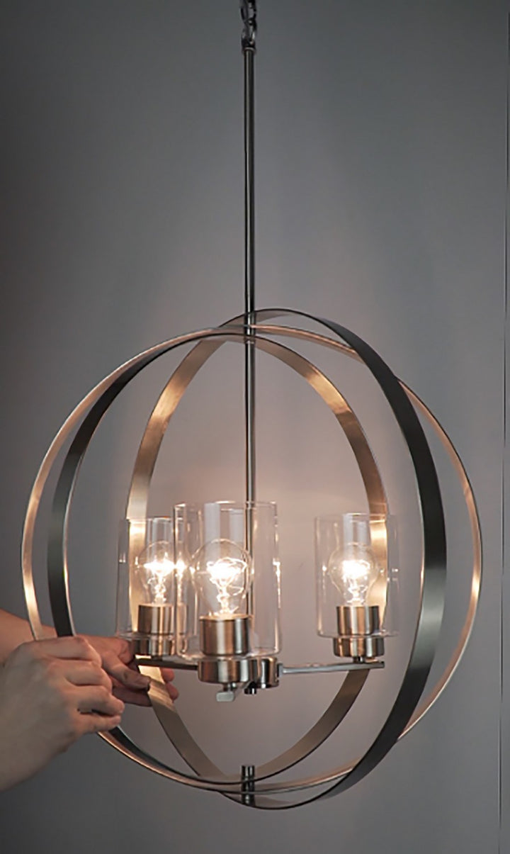 Maxim - 25254CLSN - Three Light Pendant - Sentinel - Satin Nickel