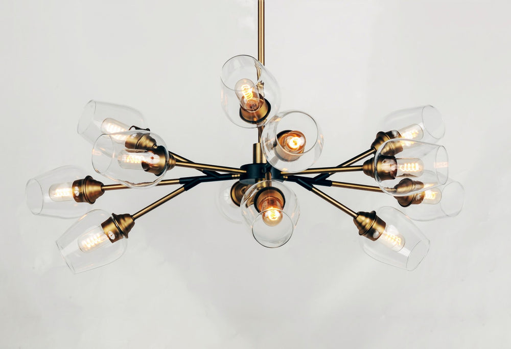 Maxim - 26347CLABBK - LED Chandelier - Savvy - Antique Brass / Black