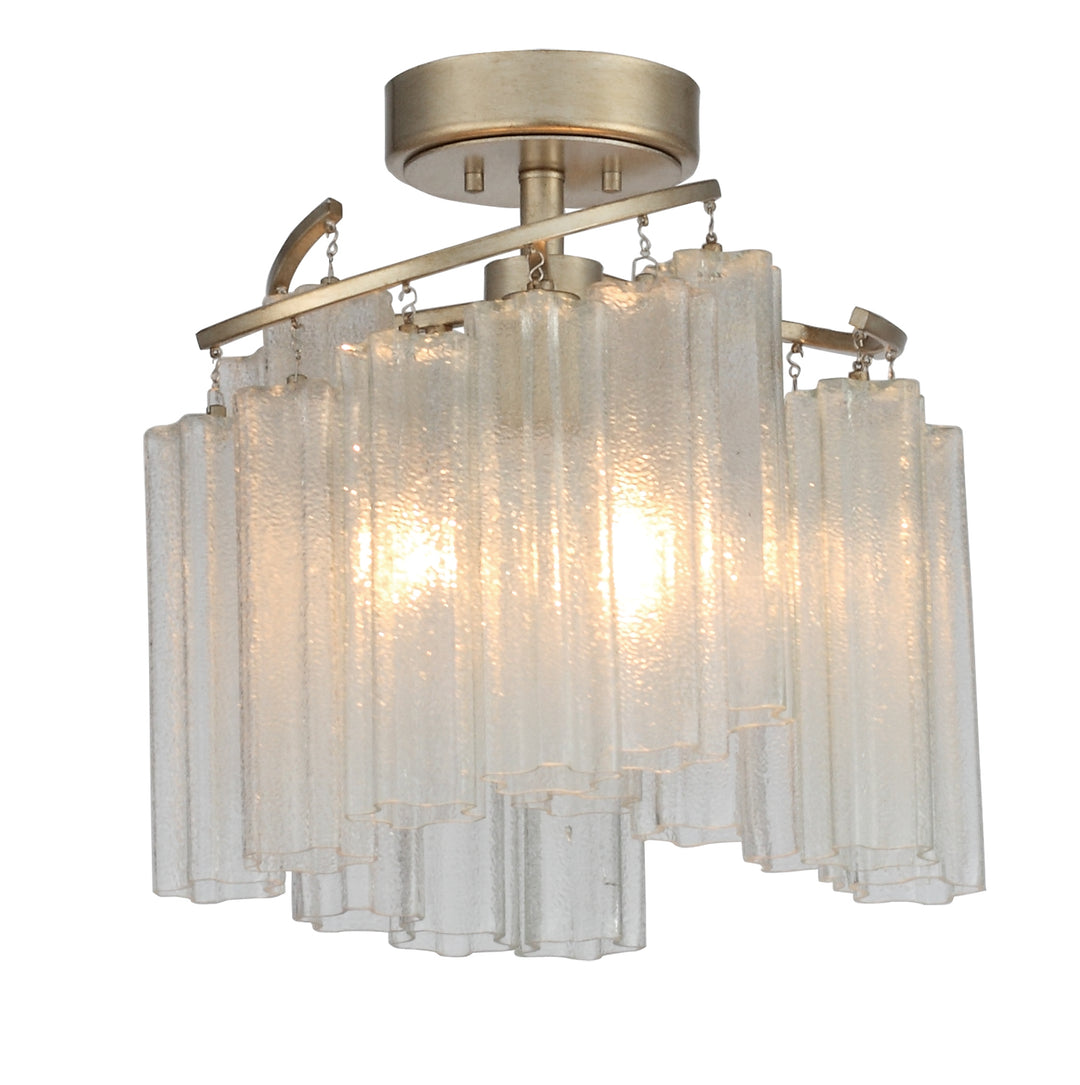 Victoria Three Light Semi-Flush Mount in Golden Silver - available from The Lighting Shoppe, trusted by Canadian homeowners