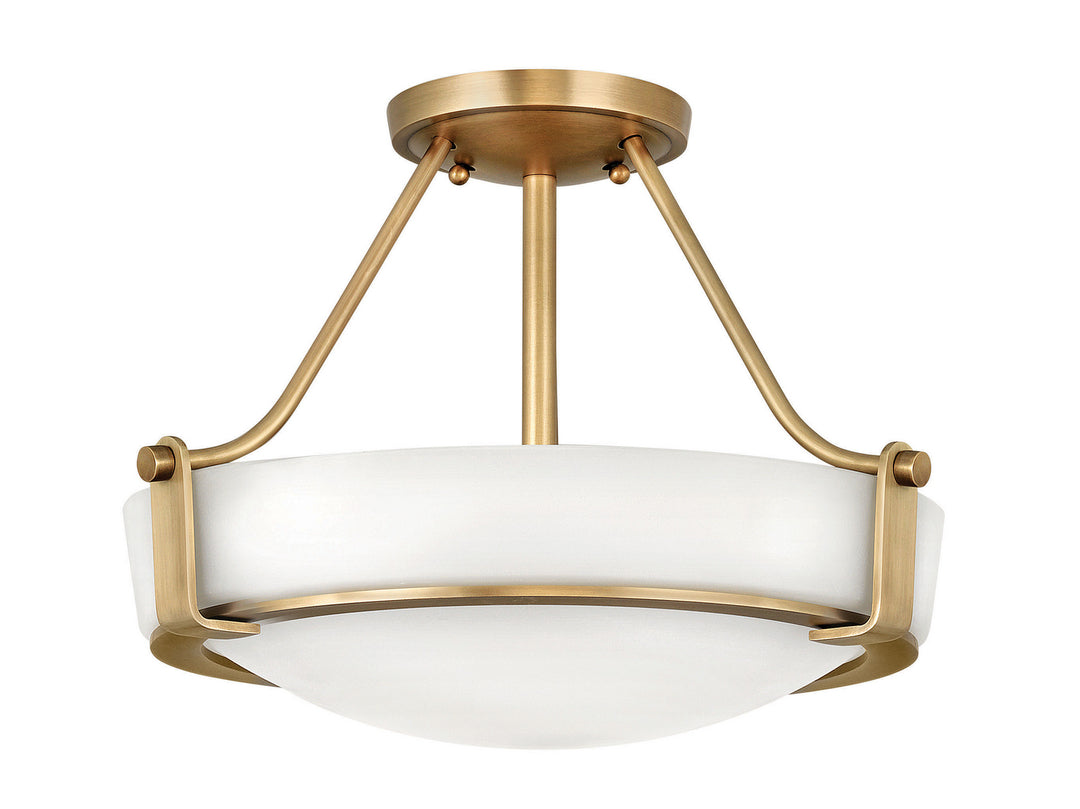 Hathaway LED Semi-Flush Mount in Heritage Brass - available from The Lighting Shoppe, trusted by Canadian homeowners