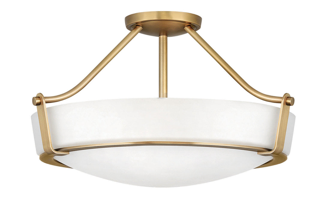 Hathaway LED Semi-Flush Mount in Heritage Brass - available from The Lighting Shoppe, trusted by Canadian homeowners