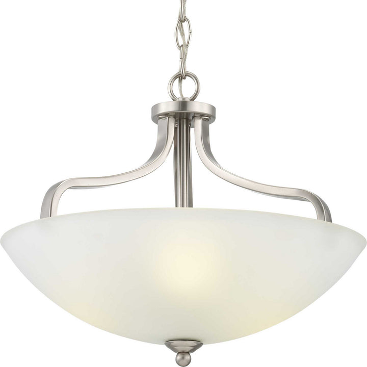 Laird Three Light Semi-Flush Mount in Brushed Nickel - available from The Lighting Shoppe, trusted by Canadian homeowners