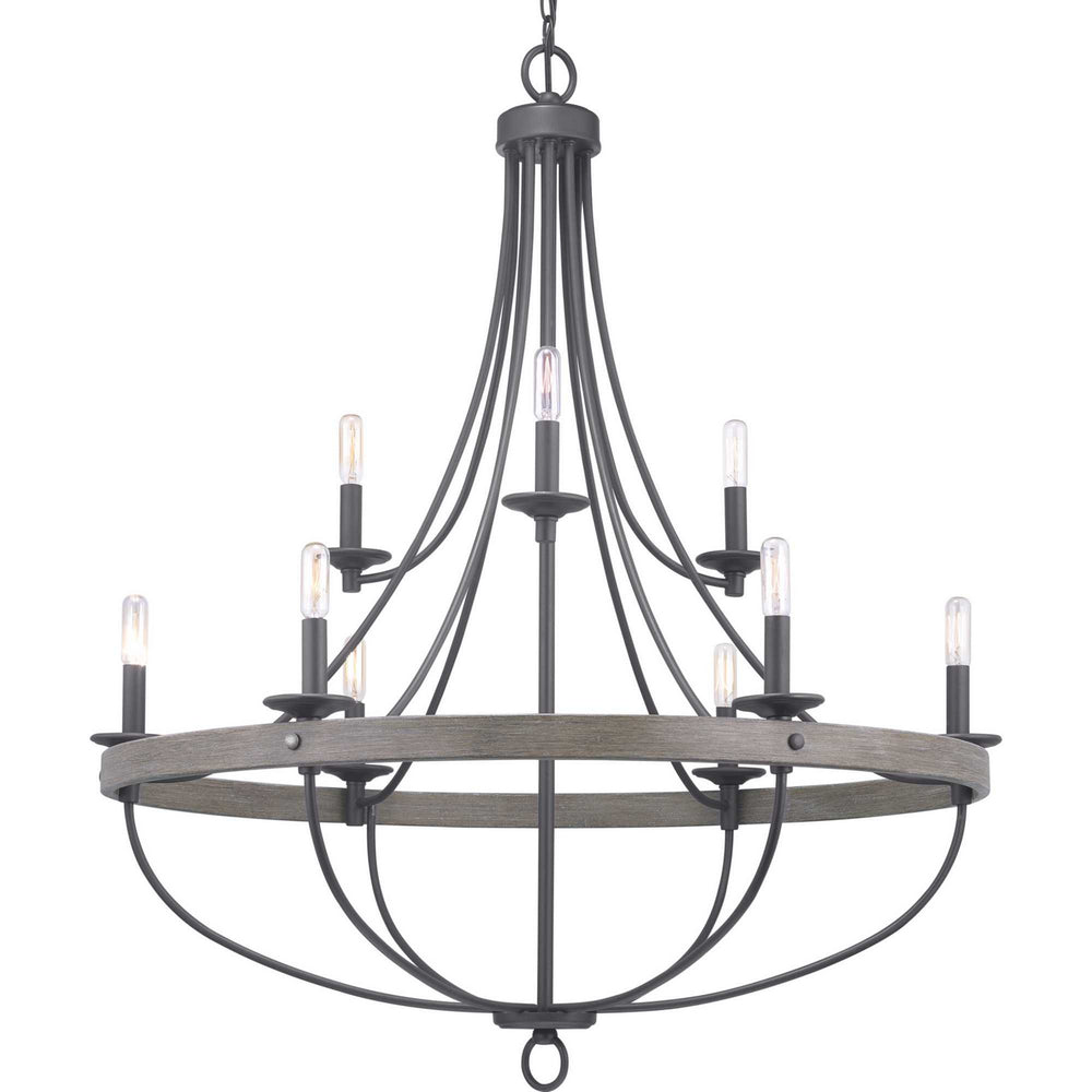 Progress Canada - P400159-143 - Nine Light Chandelier - Gulliver - Graphite