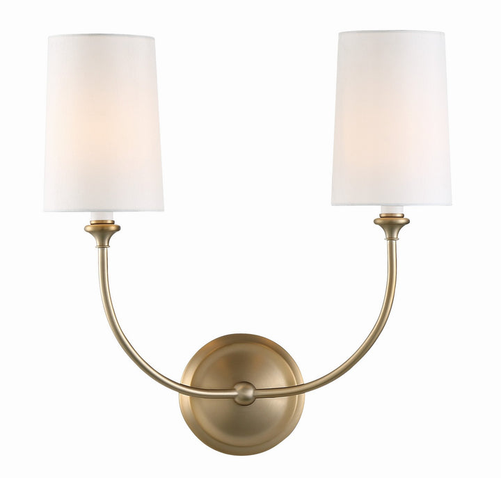 Sylvan Two Light Wall Sconce in Vibrant Gold - available from The Lighting Shoppe, trusted by Canadian homeowners