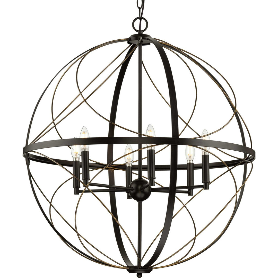 Progress Canada - P500069-020 - Six Light Pendant - Brandywine - Antique Bronze
